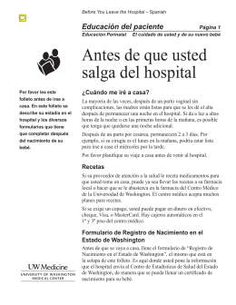 Antes de que usted salga del hospital