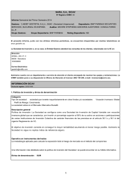 NARA, S.A., SICAV INFORMACIÓN SICAV