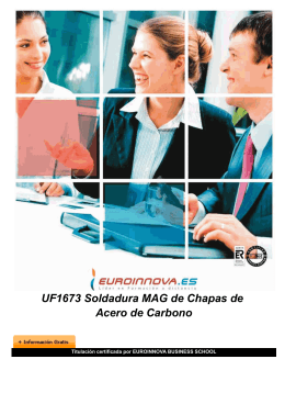 UF1673 Soldadura MAG de Chapas de Acero de Carbono