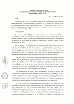 resolución del proyecto fise organismo supervisor de la inversión en