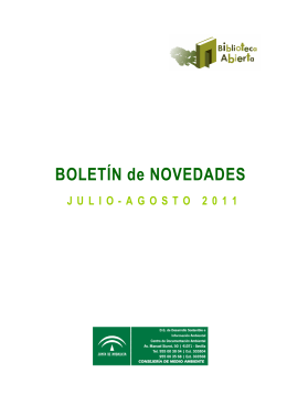 Boletín de novedades julio-agosto 2011