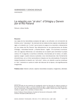 la relación con “el otro”: d`orbigny y darwin por el Río Paraná