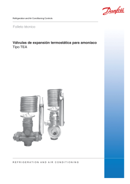 Válvulas de expansión termostática para amoníaco Tipo TEA Folleto