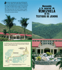 Bienvenido a la sucursal de Venezuela de los Testigos de Jehová