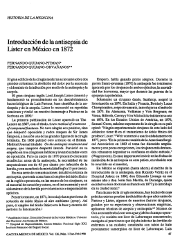 Introducción de la antisepsia de Lister en México en 1872