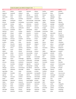 Listado de palabras para deletreo Categoría Libre A B C D E extras