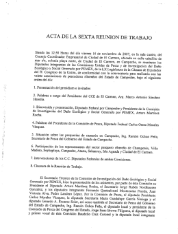 ACTA DE LA SEXTA REUNION DE TRABAJO