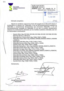 Circular 204/2012, asunto - Colegio de Farmacéuticos de Sevilla