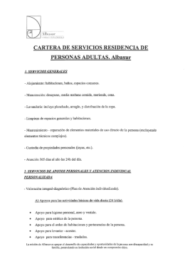 CARTERA DE SERVICIOS RESIDENCIA DE