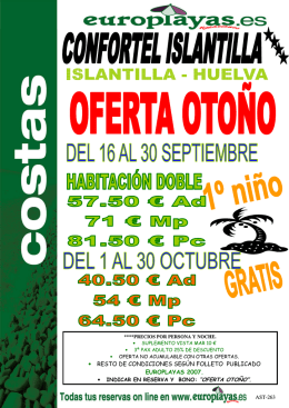 resto de cond iciones seg ò n folleto publicad o eu ro pla ya s 2007.