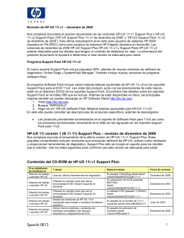 Spanish 0812 1 HP-UX 11i versión 1 (B.11.11) Support Plus