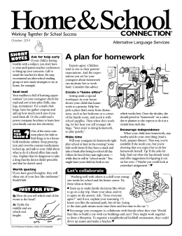 A plan for homework - Peachjar Maintenance Home