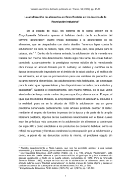 La adulteración de alimentos en Gran Bretaña en los inicios de la