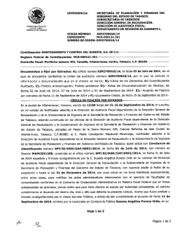 Cédula de Fijación por Estrados del contribuyente Mantenimiento y