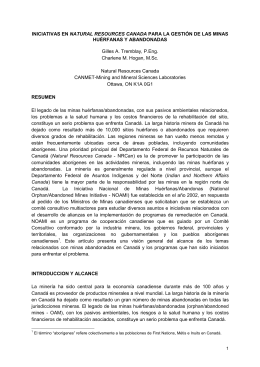 INICIATIVAS EN NATURAL RESOURCES CANADA PARA LA