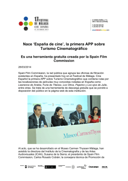 Nace `España de cine`, la primera APP sobre Turismo Cinematográfico
