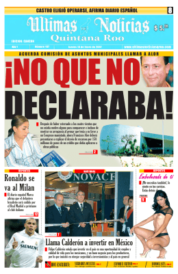 PORTADA CANCUN.qxp - Ultimas Noticias Quintana Roo