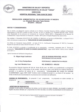 ministerio de salud y deportes servicio departamental de salud "tarija"