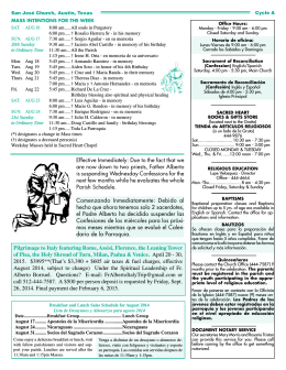August 17, 2014 - San Jose Catholic Church