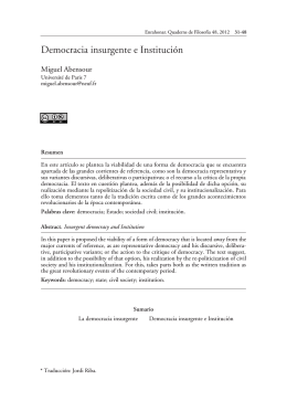 Democracia insurgente e Institución