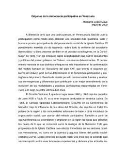 Orígenes de la democracia participativa en Venezuela Margarita