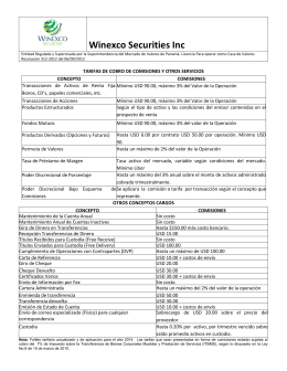 Winexco Securities, Inc. - Superintendencia del Mercado de Valores
