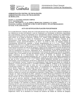 Administración Fiscal Generai Administración Central