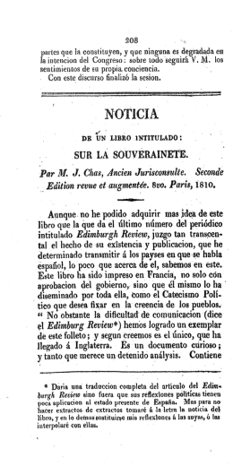 Noticia de un libro intitulado: Sur la Souverainete