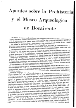 Apuntes sobre la prehistoria y el Museo