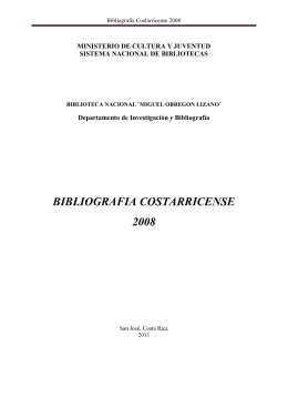 Bibliografía Costarricense 2008