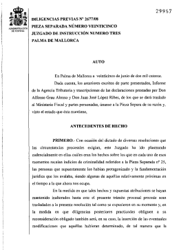 Auto del juez Castro en el que confirma la imputaci&oacute;n de