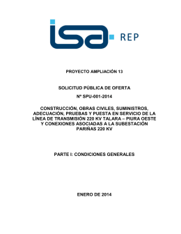 SOLICITUD PÚBLICA DE OFERTA Nº SPU-001-2014