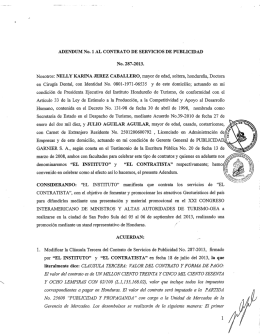 ADENDUM No. 1 AL CONTRATO DE SERVICIOS