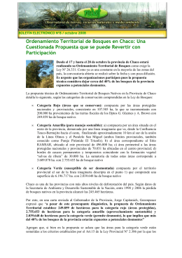 Ordenamiento Territorial de Bosques en Chaco: Una