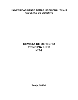 principia iuris revista n° 14 - Universidad Santo Tomás, Seccional