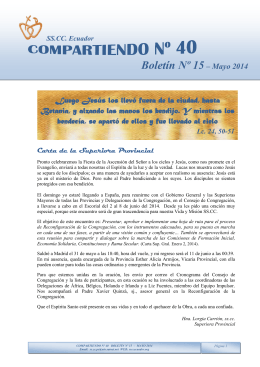 COMPARTIENDO Nº40 Boletín Nº15 - Mayo 2014