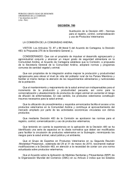 DECISIÓN 769 Sustitución de la Decisión 483 - Normas para