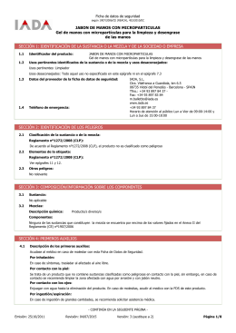 Ficha de datos de seguridad de `JABON DE MANOS CON