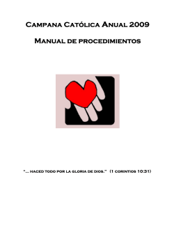 Campana Católica anual 2009 Manual de procedimientos