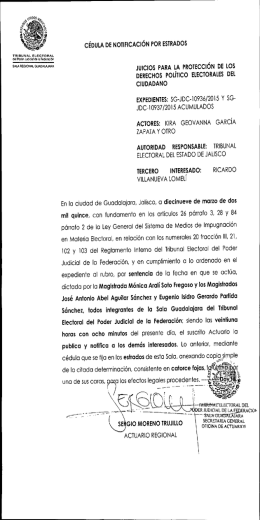 cédula de notificación por estrados