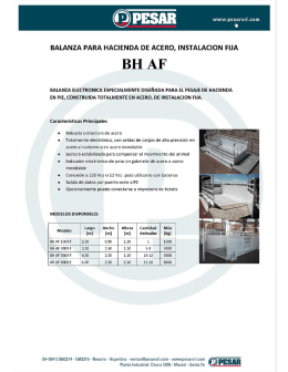 Folleto báscula para hacienda BH AF