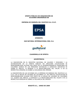 oferta pública de adquisición de acciones ordinarias de empresa de