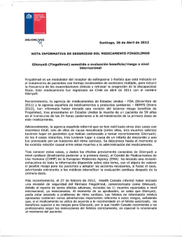 Santiago, 25 de Abril de 2012 NOTA INFDRHATI`J`R DE