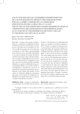LAs fUNcIoNes De Los coNseJeRos INDepeNDIeNtes De