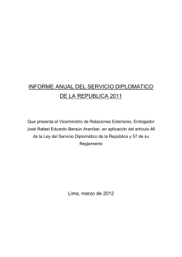 Informe Anual SDR 2011 - Ministerio de Relaciones Exteriores