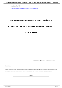 iii seminario internacional américa latina: alternativas de