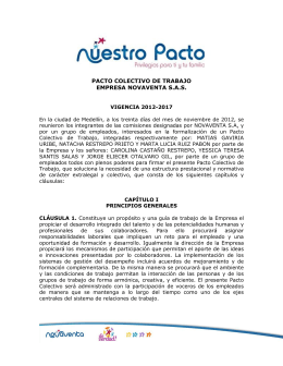 PACTO COLECTIVO DE TRABAJO EMPRESA NOVAVENTA S.A.S.