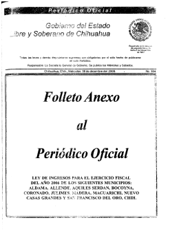 Folleto Anexo al Periódico Oficial