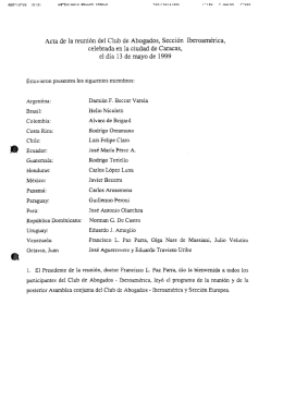 Acta de la reunión del Club de Abogados, Sección Iberoamérica,