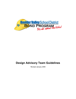 Design Advisory Team Guidelines - Boulder Valley School District